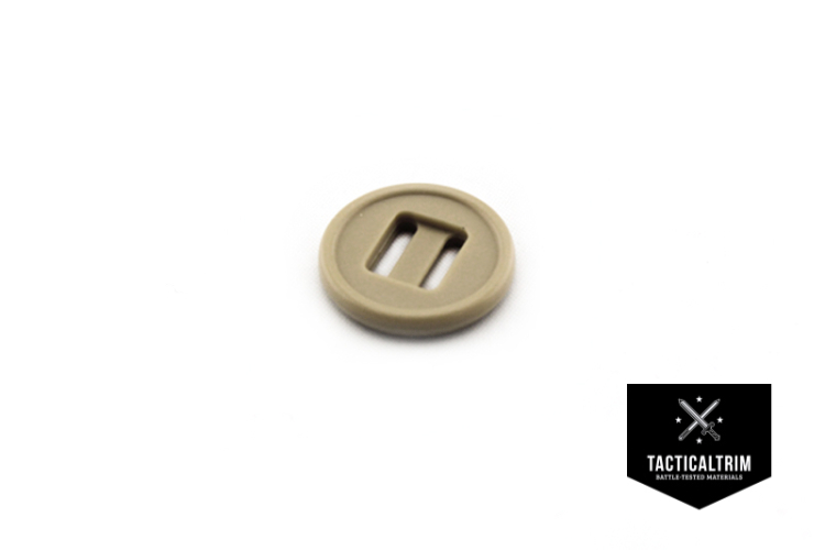 Slotted button 19mm Tan