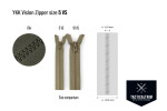 YKK teilbarer Profilreißverschluß Vislon 5VS, Einwegöffnung 80cm Oliv