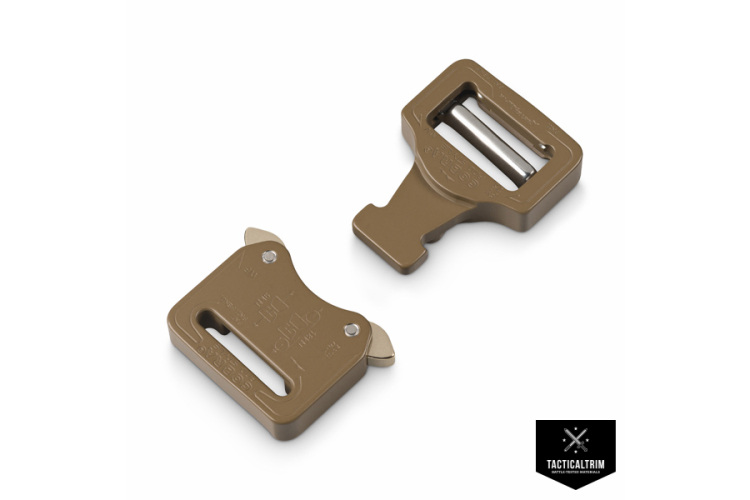 thumbnail image 2 of AustriAlpin ITW GT COBRA 1.5" Plastic Quick Release Buckle - Tactical Coyote Brown, Made In Austria 2 of 4