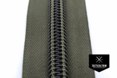YKK Coil Zipper, 10 CF, impregnated, Olive