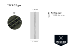 YKK Coil Zipper, size 10, impregnated, Olive, CUSTOM CUT