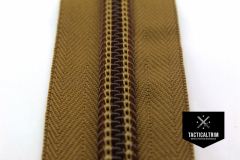 YKK Coil Zipper, 10 CF, impregnated, Coyote Brown