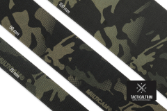 Nylon Elastic Webbing MultiCam® Black 100 mm (4.00"), Double-Side Printed, CUSTOM CUT