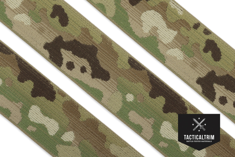 Nylon/Polyester Elastic Webbing MultiCam® Original 50 mm (2.00"), Jacquard Woven, CUSTOM CUT