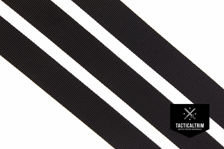 Polyamide Webbing Black 1, woven, CUSTOM CUT