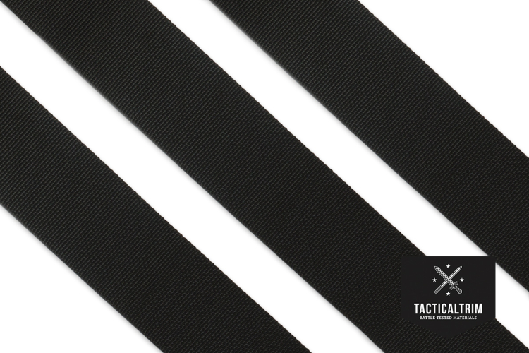 Polyamid Webbing Black 40 mm (1.5"), woven, CUSTOM CUT