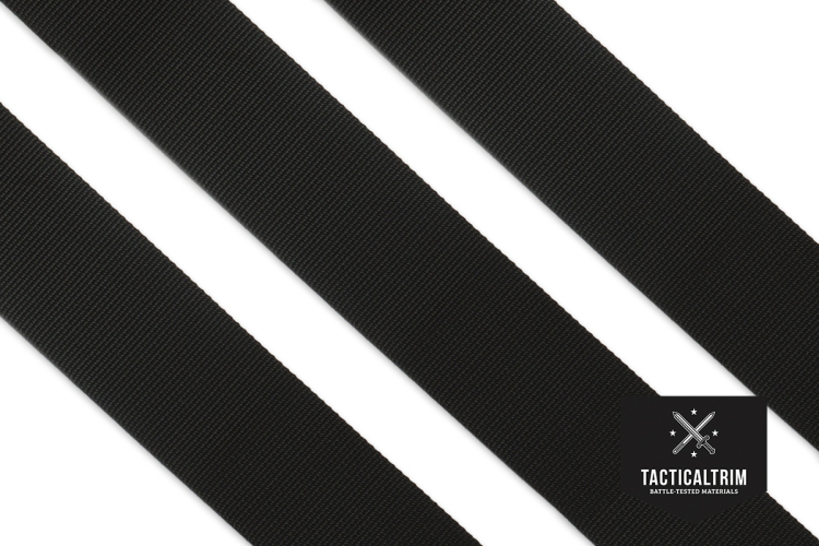 Polyamid Webbing Black 40mm, woven, CUSTOM CUT