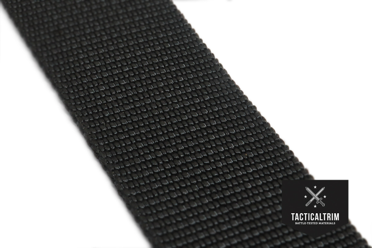 Polyamid Webbing Black 40mm, woven, CUSTOM CUT