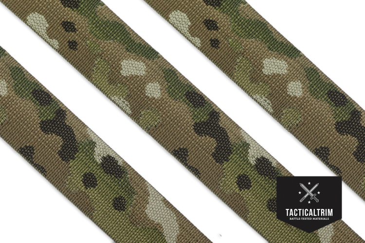 Military Nylon Webbing 1 Inch Mil Spec 2 Sided Per Yard Multicam