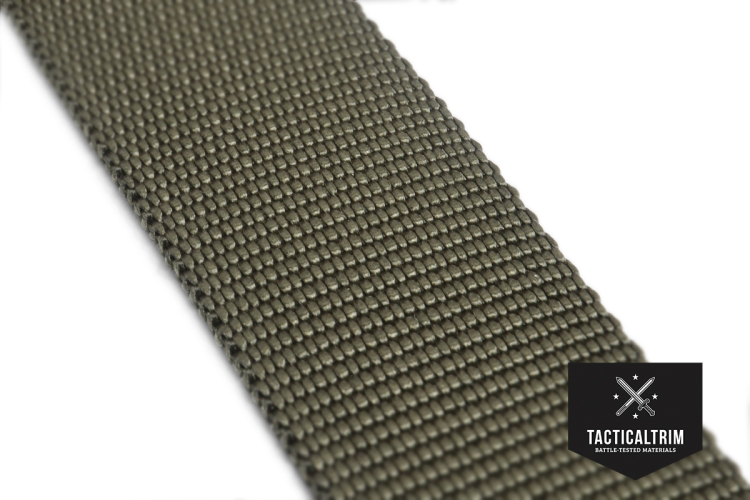 Polyamid Webbing Olive Drab 40mm, woven, CUSTOM CUT