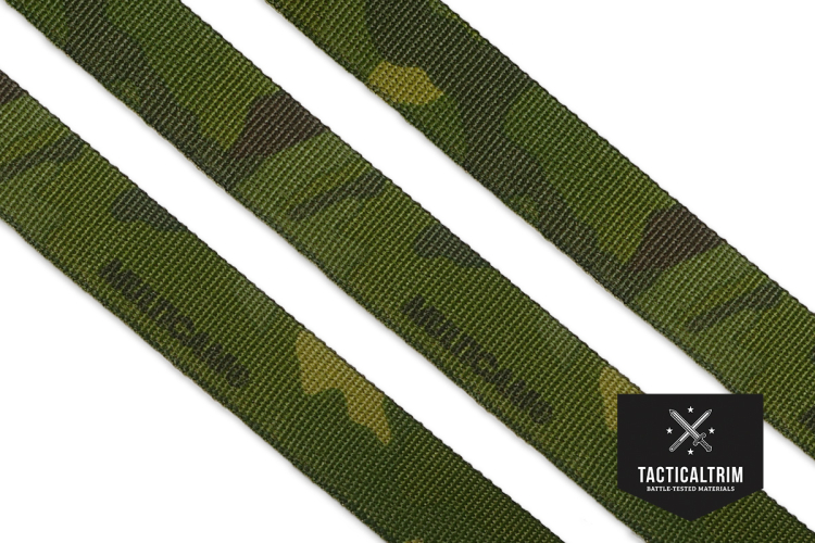 Nylon Webbing MultiCam® Tropic 25 mm (1.00"), Double-Side Printed, CUSTOM CUT