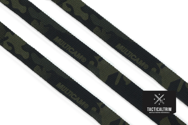 Nylon Webbing MultiCam® Black 19 mm (0.75"), Double-Side Printed, CUSTOM CUT