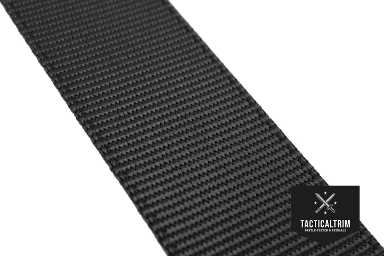 Nylon Webbing Type 13 Class 1a Black 45mm, woven, CUSTOM CUT