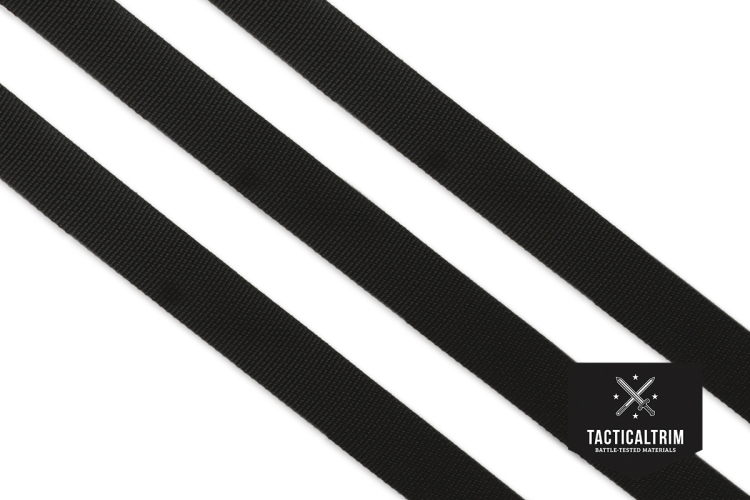Polyamid Webbing Black 0.75, woven, CUSTOM CUT