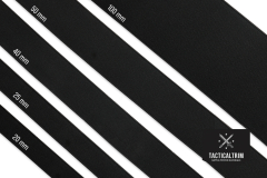 Polyester Elastic Webbing Black 25 mm (1.00"), woven, CUSTOM CUT