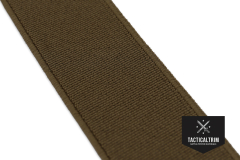 Polyester Elastic Webbing Coyote Brown 50 mm (2.00"), woven, CUSTOM CUT