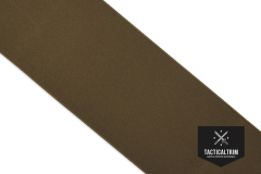 Polyester Elastic Webbing Coyote Brown 100 mm (4.00"), woven, CUSTOM CUT