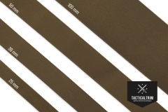 Polyester Elastic Webbing Coyote Brown 100 mm (4.00"), woven, CUSTOM CUT