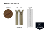 YKK Vislon 5VS, separating Zipper, single side opening, 60cm Coyote Brown