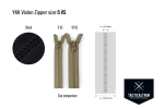 YKK Vislon 5VS, separating Zipper, single side opening, 80cm Black