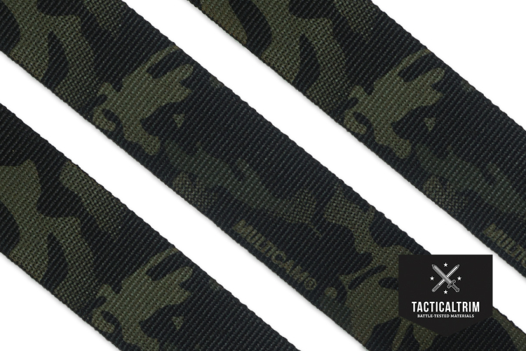 Nylon Webbing Type 13 Class 1a Multicam Black 1.75, Double-Side Printed