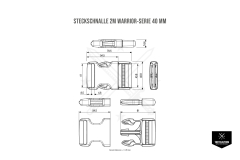 Steckschnalle 2M Warrior-Serie 40 mm Coyote Brown