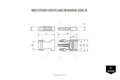 WB25 Stecker Verstellbar 2M Warrior-Serie 25 mm Schwarz