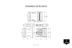 Steckschnalle 2M 795-Serie 50 mm Coyote Brown