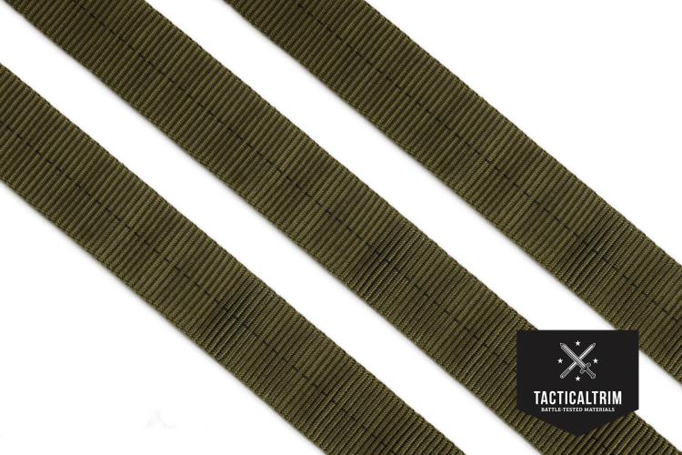 Nylon Tubular Gurtband Olive Drab 25mm, gewebt, Meterware