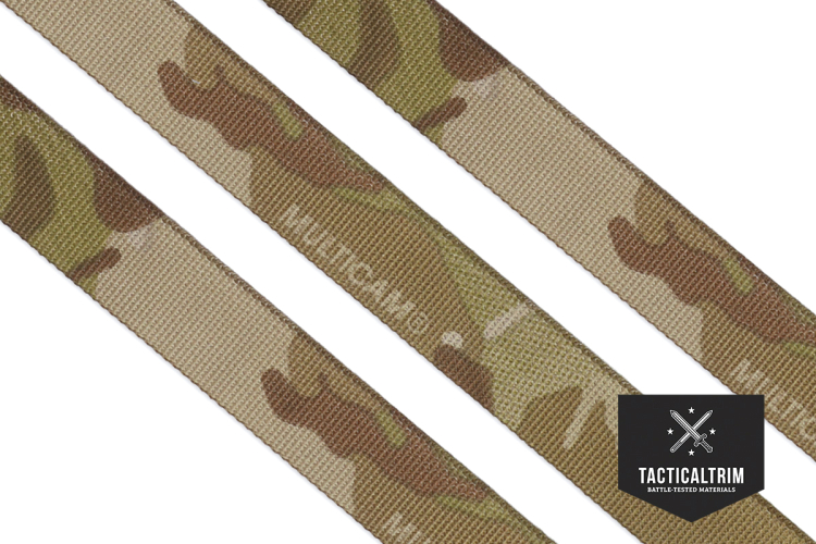 Nylon Webbing MultiCam® Arid 25 mm (1.00"), Double-Side Printed, CUSTOM CUT