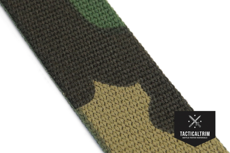 Polyamid Webbing M81 Woodland 1, Double-Side Printed, CUSTOM CUT