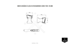 WB25 Gehäuse Click-In 2M Warrior-Serie 25 mm Schwarz