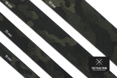 Polyester Webbing MultiCam® Black 19 mm (0.75"), Jacquard Woven, CUSTOM CUT