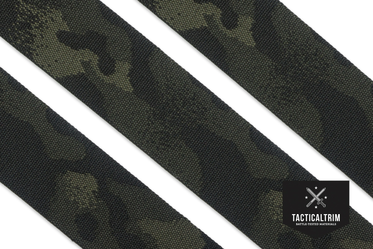 Polyester Webbing MultiCam® Black 2", Jacquard Woven, CUSTOM CUT