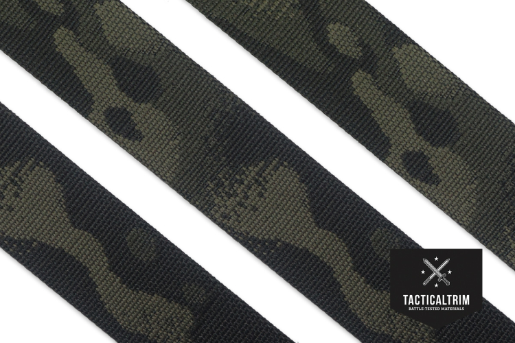 Nylon/Polyester Deployment Belt MultiCam® Black 44 mm (1.75"), Jacquard Woven, CUSTOM CUT