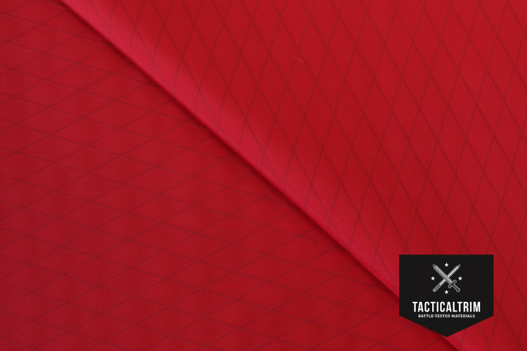 Muster VX21 True Red X-Pac® X4-Laminat mit 210 den Nylon, X-PLY® und 50 den Polyester Rücken ca. 14,8 cm x 10,5 cm