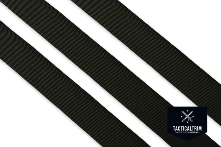 Nylon Einfassband Schwarz Solution-Dyed, 25 mm, Meterware