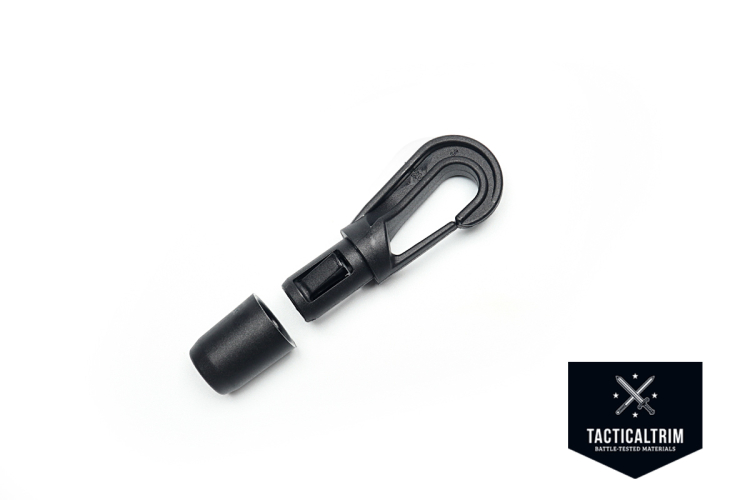 Großer Shock Cord-Haken 8 mm Schwarz