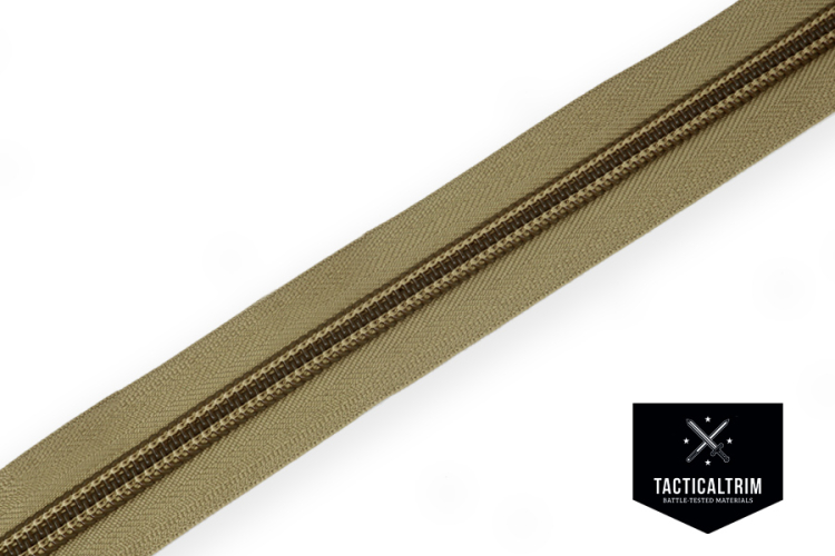 YKK Coil Zipper size 10, Tan 499, CUSTOM CUT