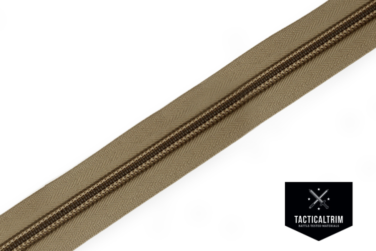 YKK Coil Zipper size 8, Tan 499, CUSTOM CUT