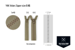 YKK VISLON® Profilreißverschluss teilbarer 5 VS, Zweiwegöffnung, Tan 499, 50 cm